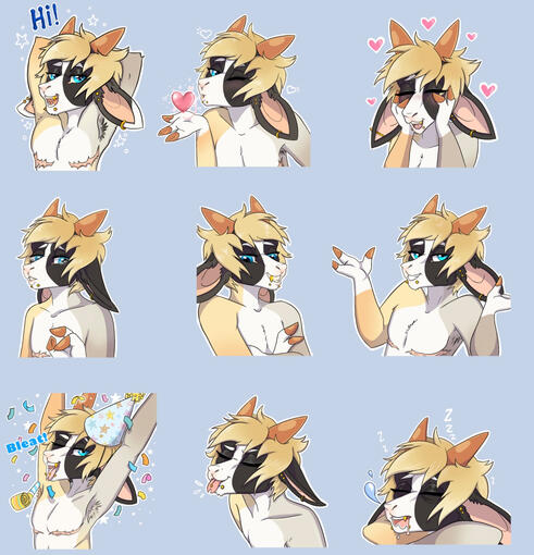 Telegram Stickers: $15 a piece. 8pc $110. NSFW +$5.